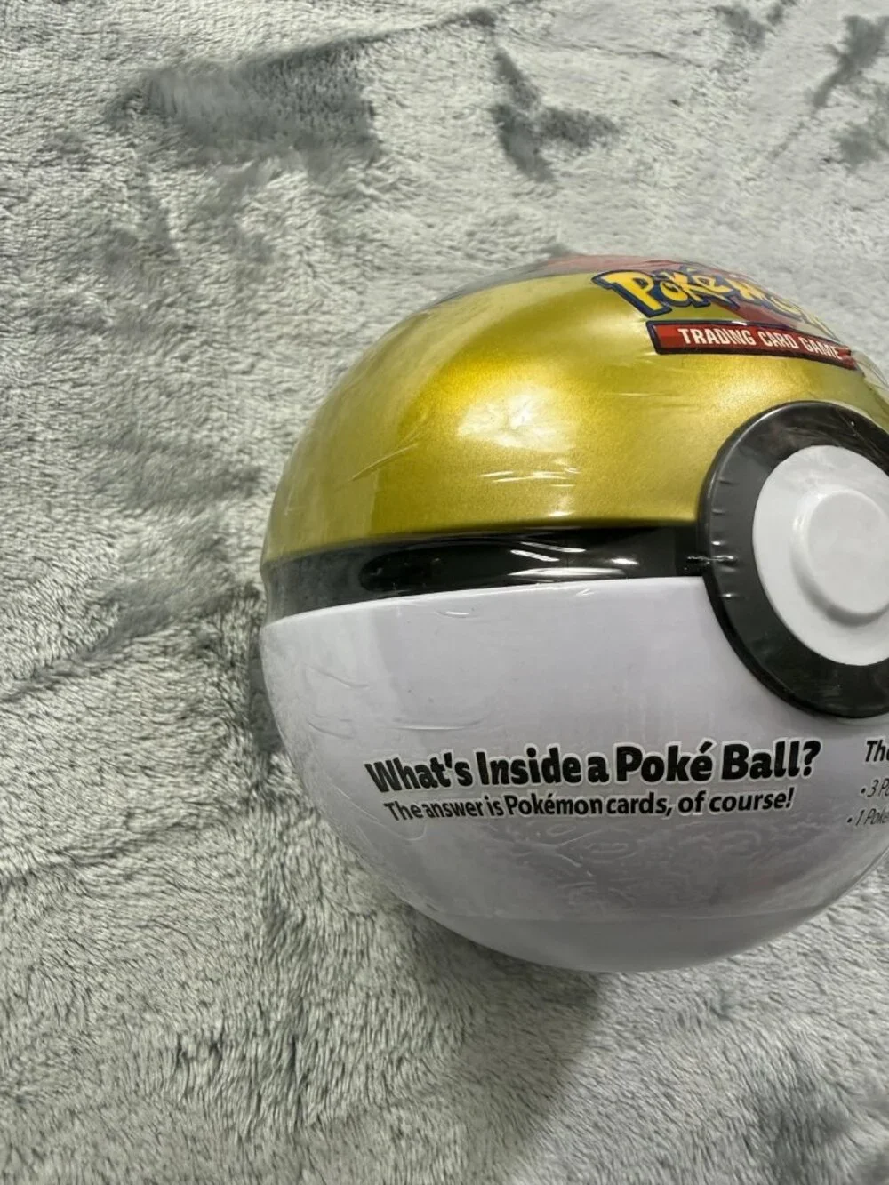 Pokemon TCG Level Ball Poke Ball Tin 3 Booster Packs Coin Gold New Sealed Metal